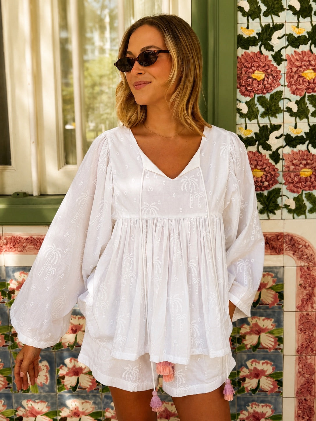 Maui Embroidered Shorts Set